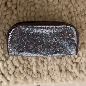 Cute silver glitter pencil pouch.